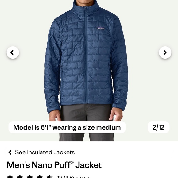 Patagonia Men's Dark Blue Puffer Jacket - Picture 2 of 8